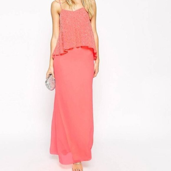 NWT Needle & Thread‎ Embellished Tiered Geo Maxi Dress Size 2 - Picture 3 of 8